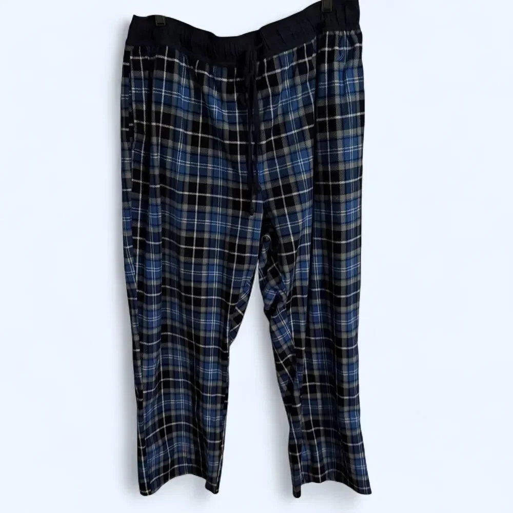 Nautica Pajama Pants Mens XL Blue Plaid Sleepwear Loungewear Sleep Comfort